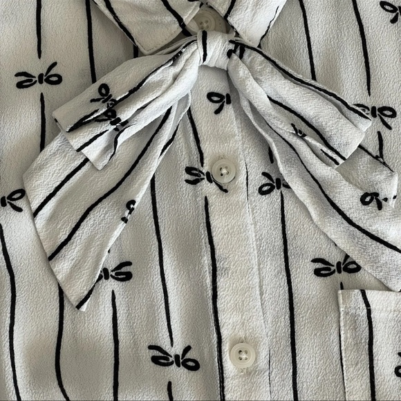 EUC Cooperative Urban Outfitters Bow Tie Button Up Dress Black White (Women’s S) - Picture 14 of 16